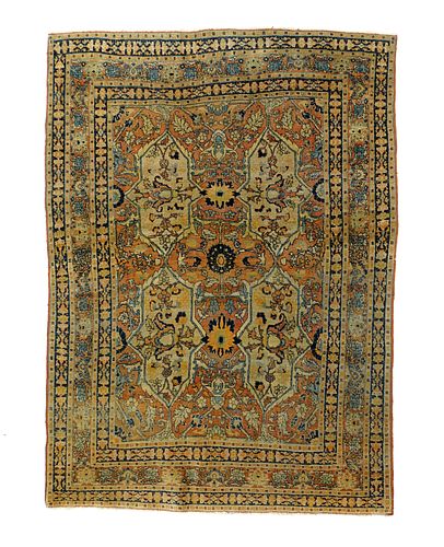 Antique Persian Hajijalili Tabriz, 4’3" x 5’7"