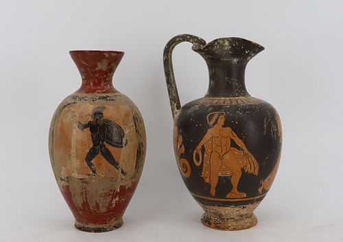 Two Antique Greek Vases After The Antique