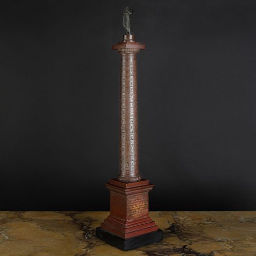 Italian Rouge Royale Marble Model of Trajan's Column, After the Antique