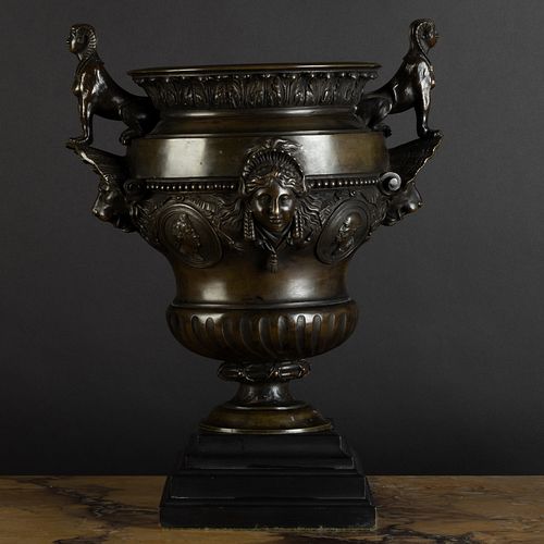 Unusual French Bronze Urn, Possibly Italian