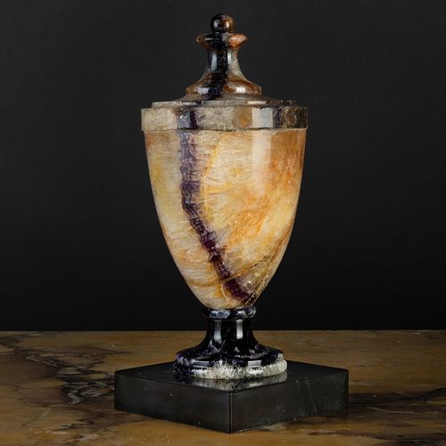 Blue John and Black Marble Urn and Cover