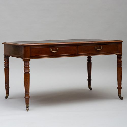 George IV Mahogany and Leather Partner's Desk