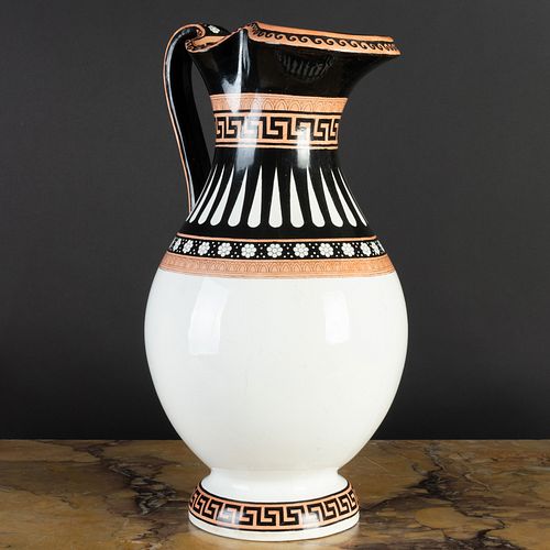Copeland Pottery Ewer Transfer Printed and Enriched with Classical Designs