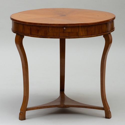 Italian Neoclassical Fruitwood and Walnut Center Table