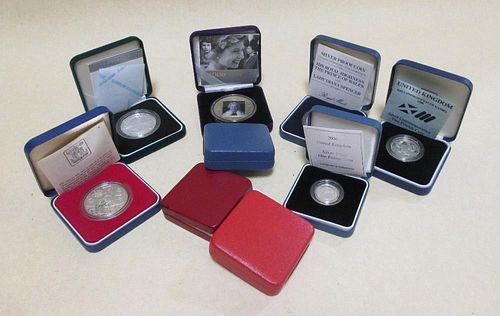 Royal Mint 1989 silver proof £1, a proof 1988 £1, a 2005 proof £1, a 2006 proof £1, a 1989 silver pr