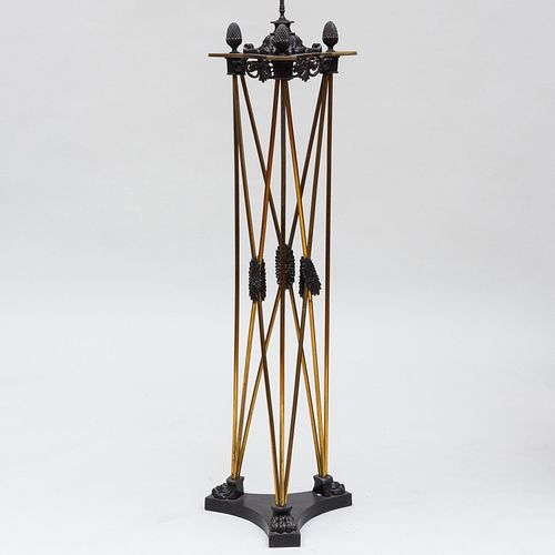 Italian Neoclassical Style Brass and Bronze TorchÃ¨re Floor Lamp