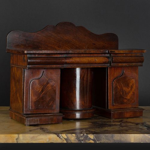Miniature Victorian Mahogany Sideboard Form Tea Caddy