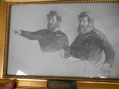 Four Danish military subjects. F C Lund (Danish, b. 1888) - Study of two Generals, including General