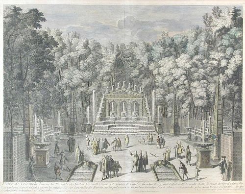 J. B. Scotin and M. Baquoy after F. Delamonce, La Colonnade, L'Arc de Triomphe, Versailles, two 18th