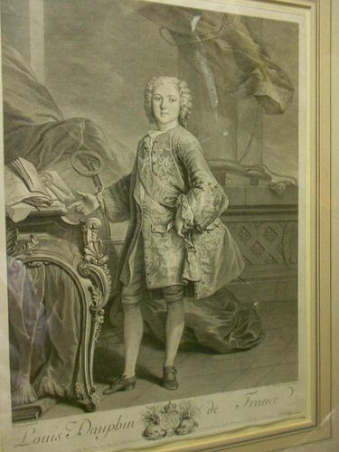 Delarmessin after Tocque, Louis Dauphin de France, engraving, 18th century, 50 x 36cm (plate; slight