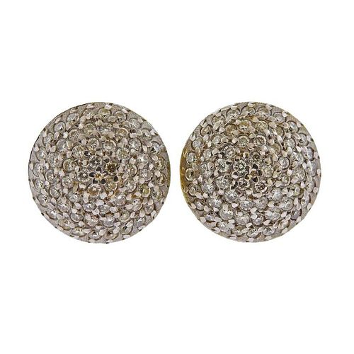 Gurhan Lentil 24k 18k Gold Diamond Stud Earrings