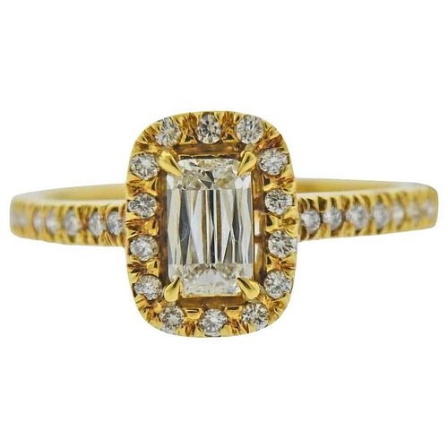 Ashoka 0.88ctw Diamond 18k Gold Engagement Ring 