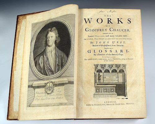 CHAUCER (Geoffrey) The Works, edited by John Urry (1663-1714), London: for Bernard Lintot 1721, firs