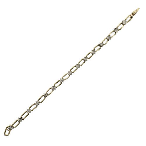 14k Gold Diamond Rope Link Bracelet