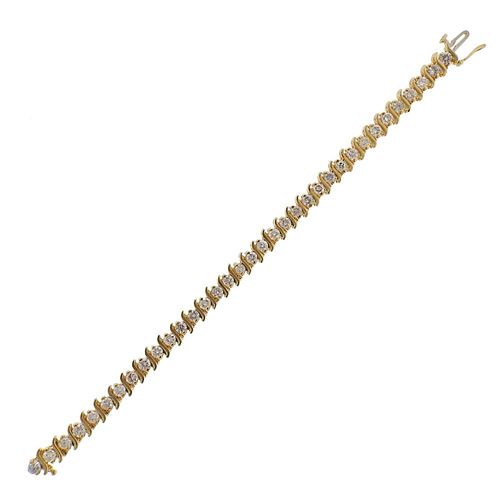 14k Gold 5ctw Diamond Line Bracelet