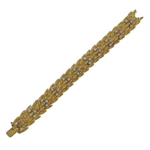 1960s 18k Gold Diamond Bracelet