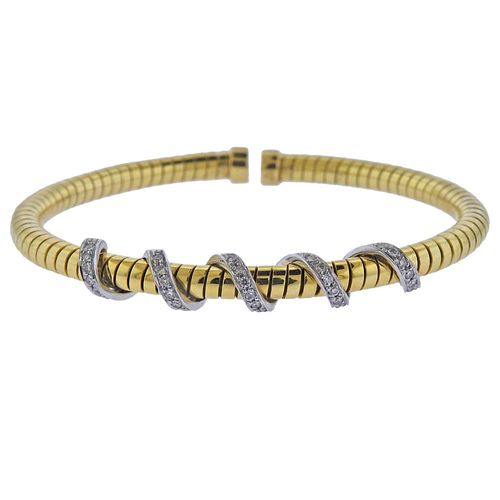 18k Gold Diamond Cuff Bracelet