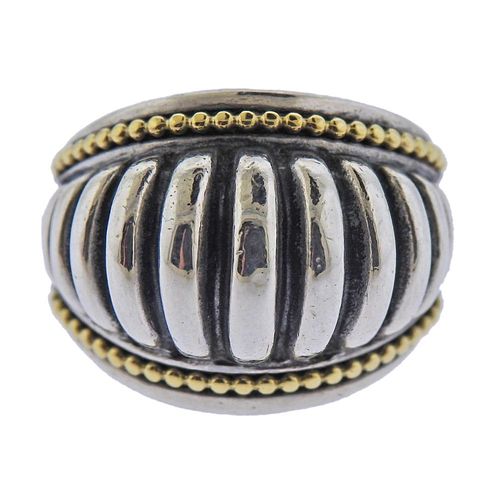 Lagos Caviar Sterling Silver 18k Gold Ring
