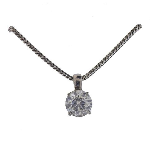 14k Gold 2ct Diamond Pendant Necklace