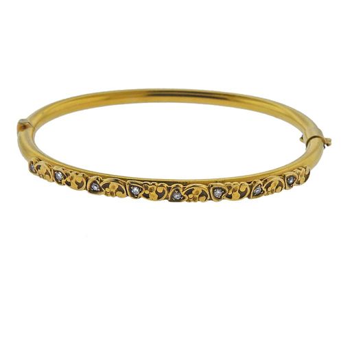 Antique 10k Gold Diamond Bracelet