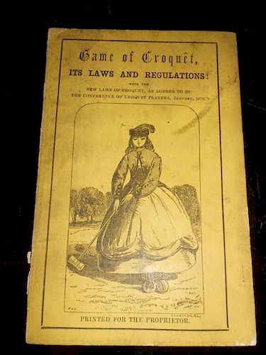 Croquet rules Game of Croquet, its Laws and Regulations, 1870, 12mo, frontispiece of Eglinton Castle