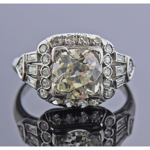 Art Deco Platinum 1.80ct Diamond Engagement Ring