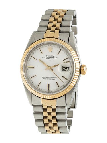 ROLEX, STAINLESS STEEL AND YELLOW GOLD REF. 1601 'OYSTER PERPETUAL DATEJUST' WRISTWATCH, CIRCA 1968