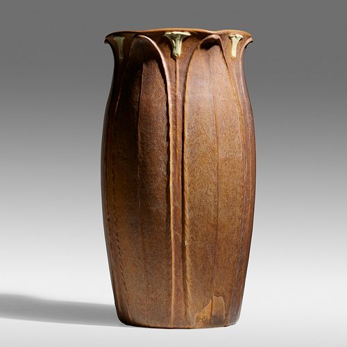 Ruth Erickson for Grueby Faience Company, Rare and Exceptional floor vase