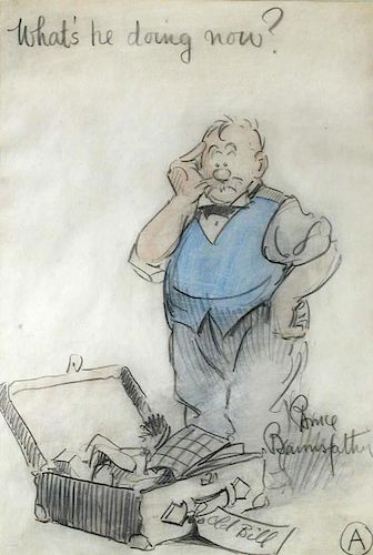Captain Bruce Bairnsfather (1887-1959) What's he doing now? signed and inscribed with title, pencil