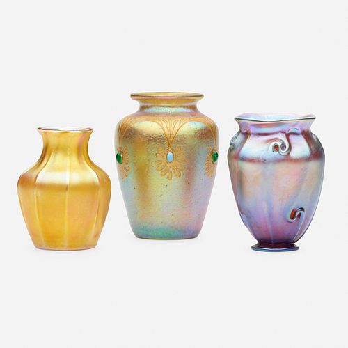 Tiffany Studios, Cabinet vases, set of two
