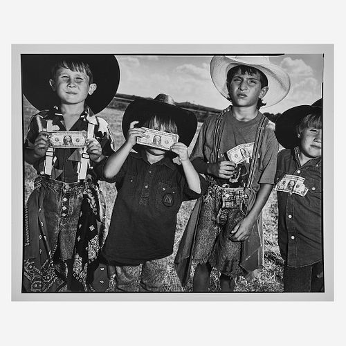 [Photography] Mark, Mary Ellen Boys with Dollars, Boerne Rodeo, Texas, 1991