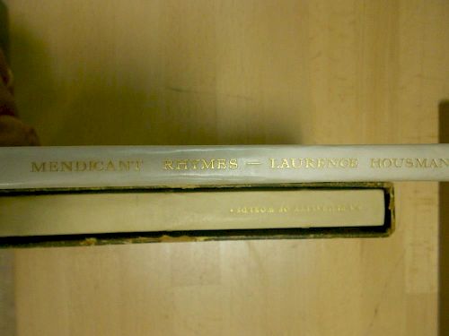 HOUSMAN (L) Mendicant Rhymes, Essex House Press 1906, vellum backed boards; De FONTENELLE (B) A Plur