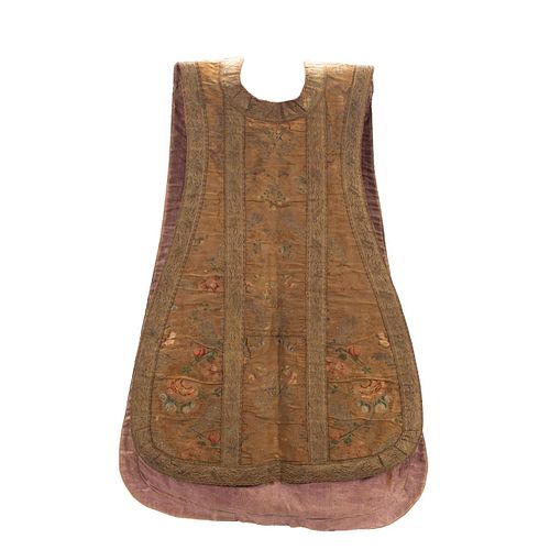 19TH C. CONTINENTAL EMBROIDERED CHASUBLE