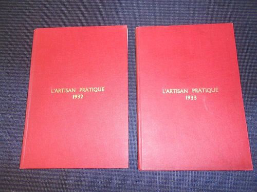 French design and fashion. L'Artisan Practique, bound vols for 1932 and 1933, illustrated; two Bilbe