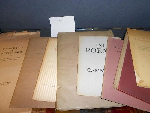 CAMMELL (Charles Richard) Eight slim volumes, mainly poetry, and inscribed by the author to Professo