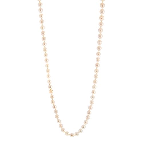 A Long Strand of 8-9 mm Cultured Pearls