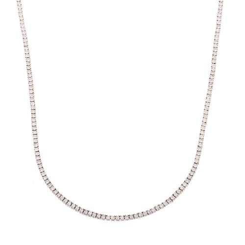 A 3.92 ctw Diamond Line Necklace in Platinum