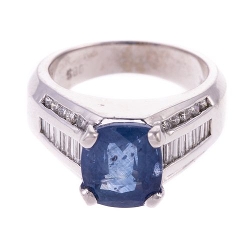 A 4.85 ct Sapphire & Diamond Ring in 18K