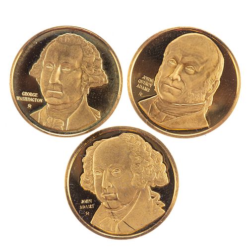 3- White House Historical Gold Presidential Medals