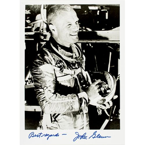 JOHN HERSCHEL GLENN Historic Mercury 7 Signed Photo - Best regards - John Glenn