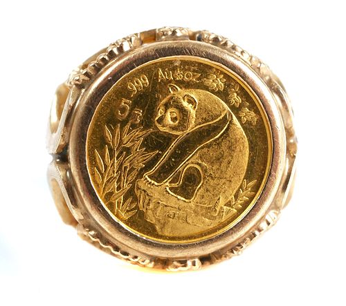 Chinese Gold Panda Coin Ring
