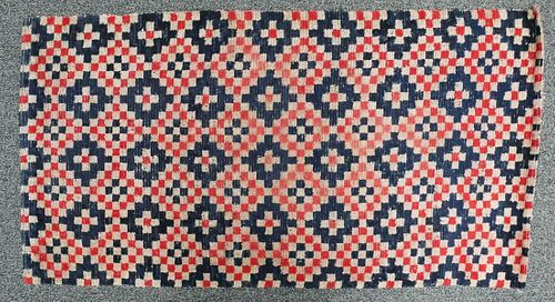 Antique Tibetan Gorkah Checkerboard Rug