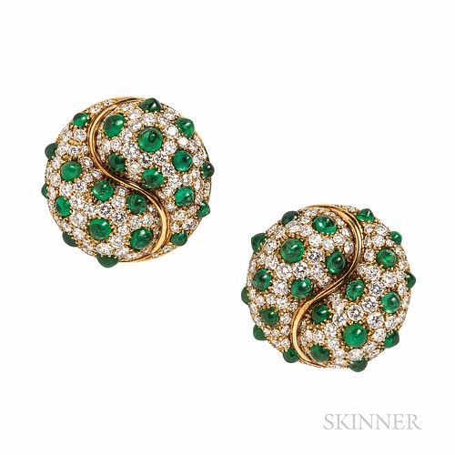 Picchiotti 18kt Gold, Emerald, and Diamond Earrings