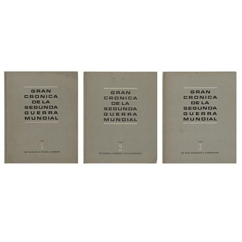 LIBROS SOBRE LA SEGUNDA GUERRA MUNDIAL. Gran Crónica de la Segunda Guerra Mundial. Madrid - México, 1966. Piezas:  3.