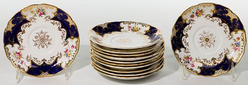 Coalport 'Panel Cobalt' Porcelain Saucer Collection