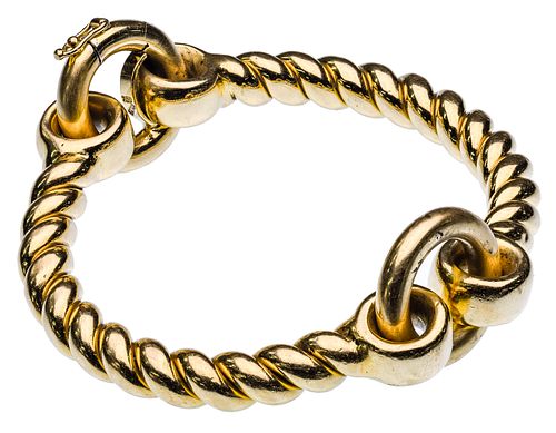 18k Yellow Gold Hinged Bangle Bracelet