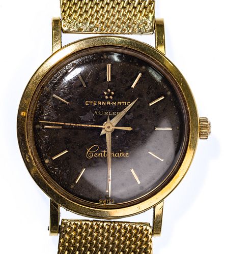 Eterna-Matic Centenaire 18k Gold Case and Band Wrist Watch