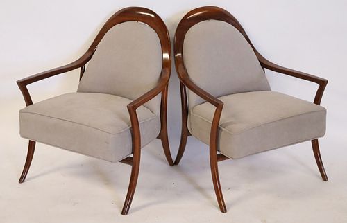 Midcentury Pair Of Upholstered Armchairs