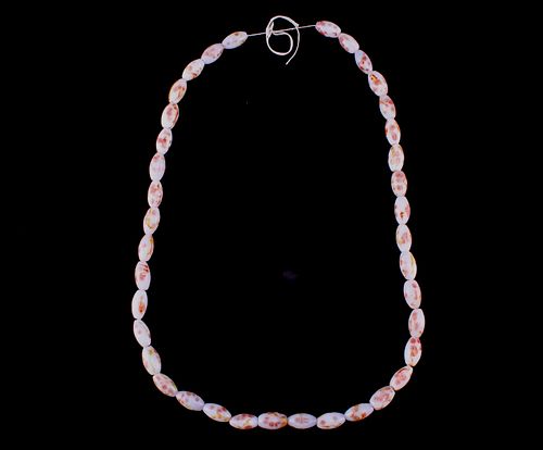 Rare White Peking Glass Dragon Eye Bead Necklace