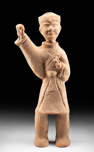 Chinese Han Dynasty Terracotta Standing Male Figure